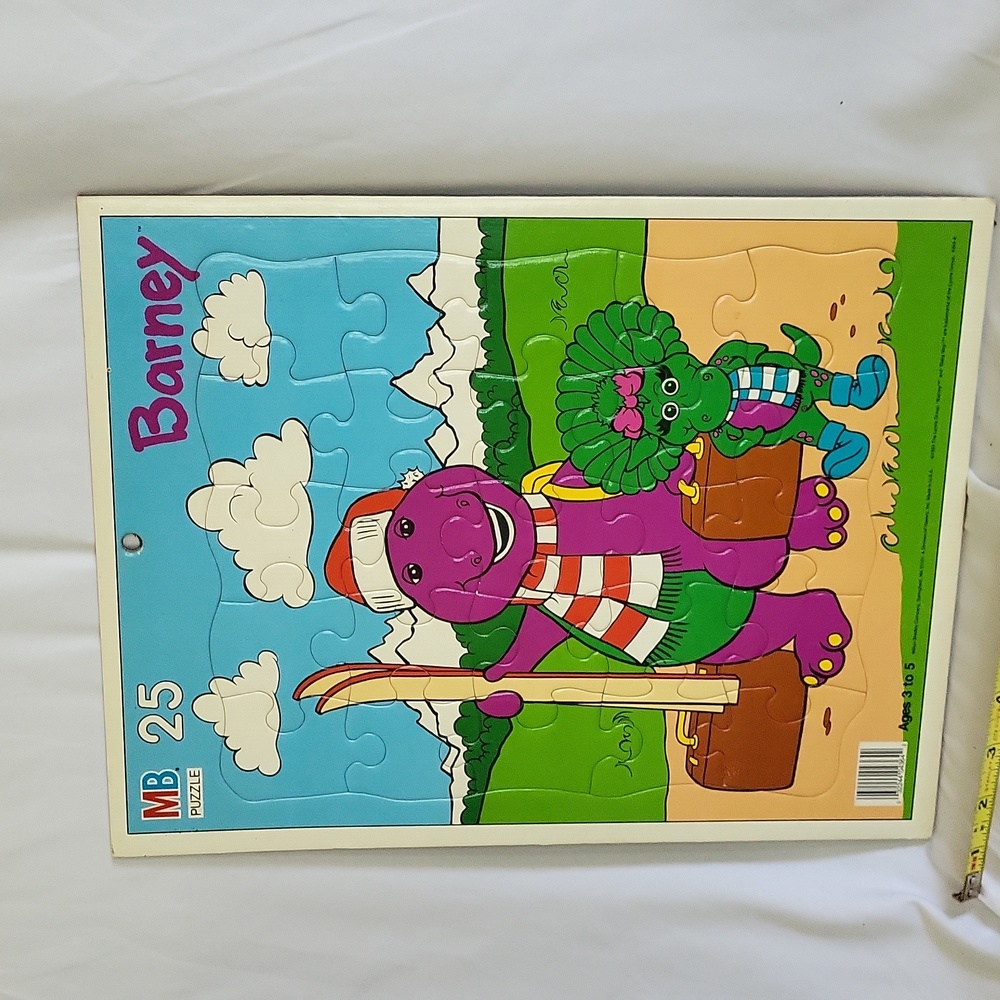 Barney Puzzle Milton Bradley Lyons group 1993 vintage 15"